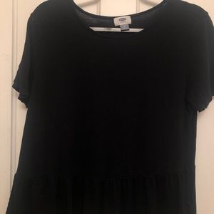 Black peplum shirt